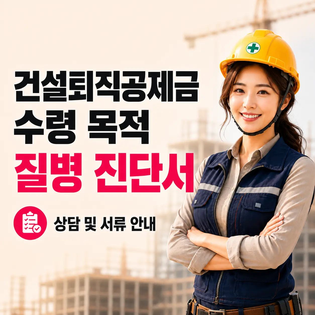 건설퇴직공제금 신청 목적 진단서를 구하려